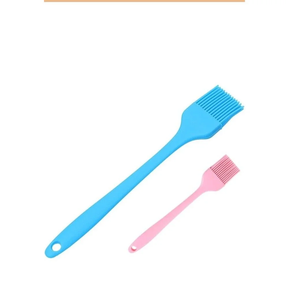 2pcs Silicone Basting Pastry Brush Heat Resistant Food Cooking Brush For Oil Sau